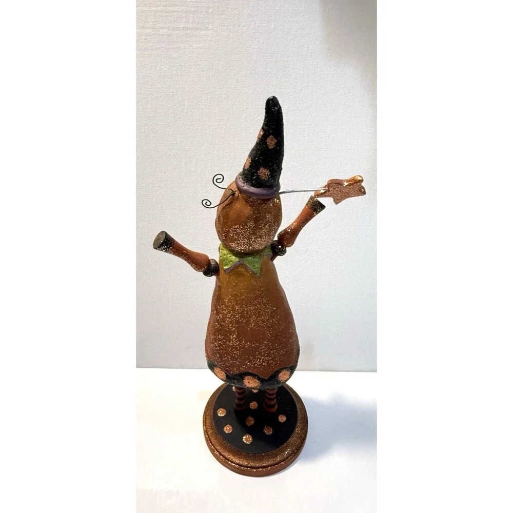 Primitive Pumpkin Jack O Lantern Resin Figurine Halloween Artist E. Smithson MCM